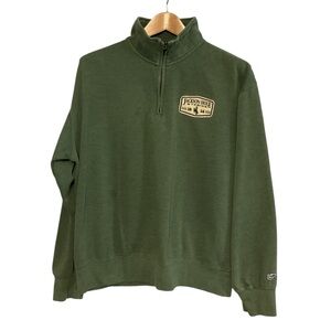 Blue 84‎ Green Zip Up Sweater with Standing Collar size L Y2K